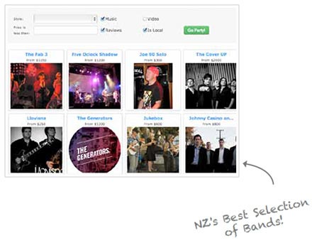 Browse professional cover bands and wedding bands for hire across New Zealand